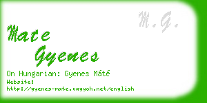 mate gyenes business card