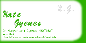 mate gyenes business card